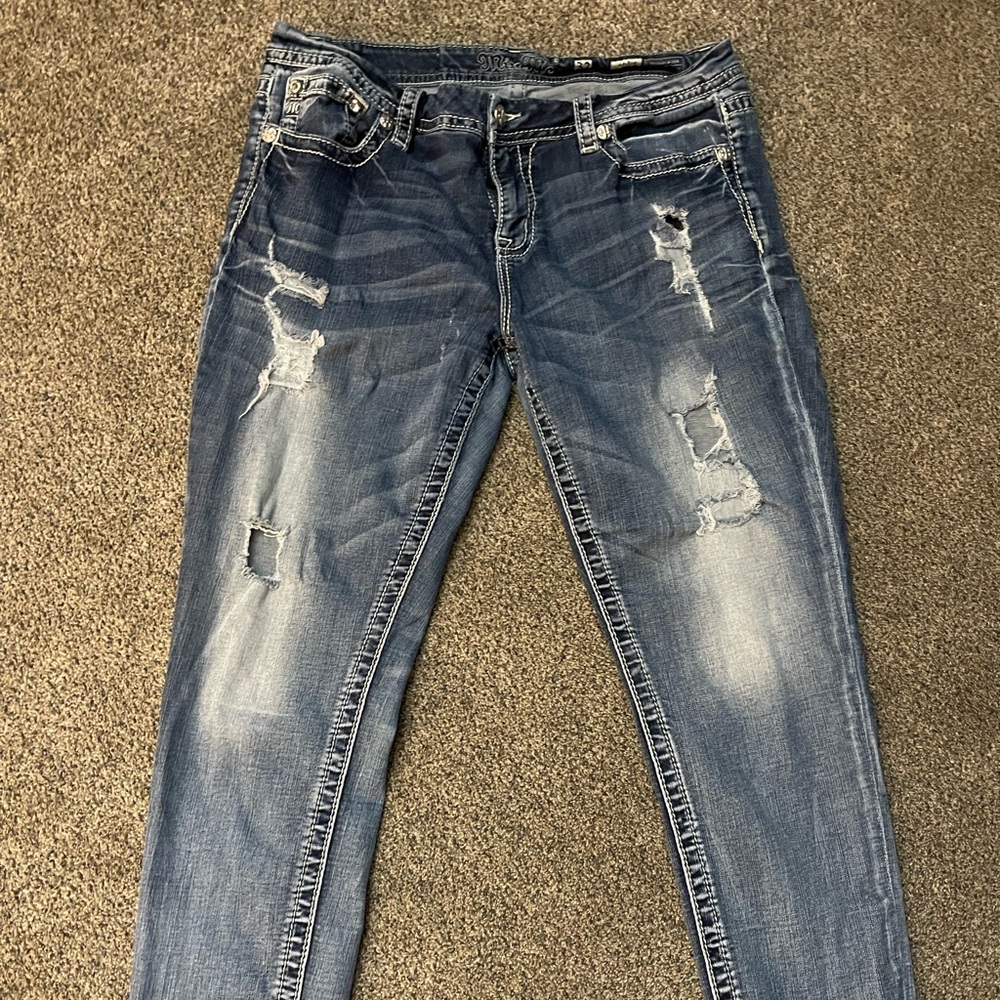 Miss Me jeans size 32 mid rise skinny ankle.